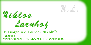 miklos larnhof business card